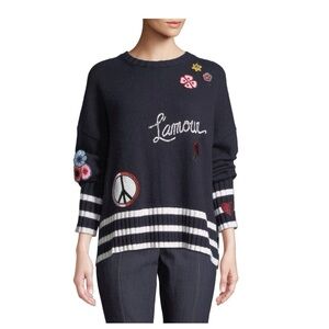 Cinq A Sept Leona Embroidered Graphic Pullover Sweater
